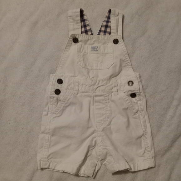 Carter's Other - Carter's 100% Cotton White Overall Shorts